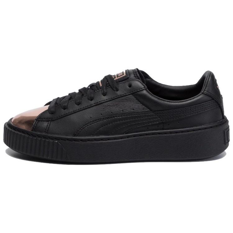 (WMNS) PUMA Basket Platform Metallic  Black Rose Gold  Women s 366169-02 EU 36