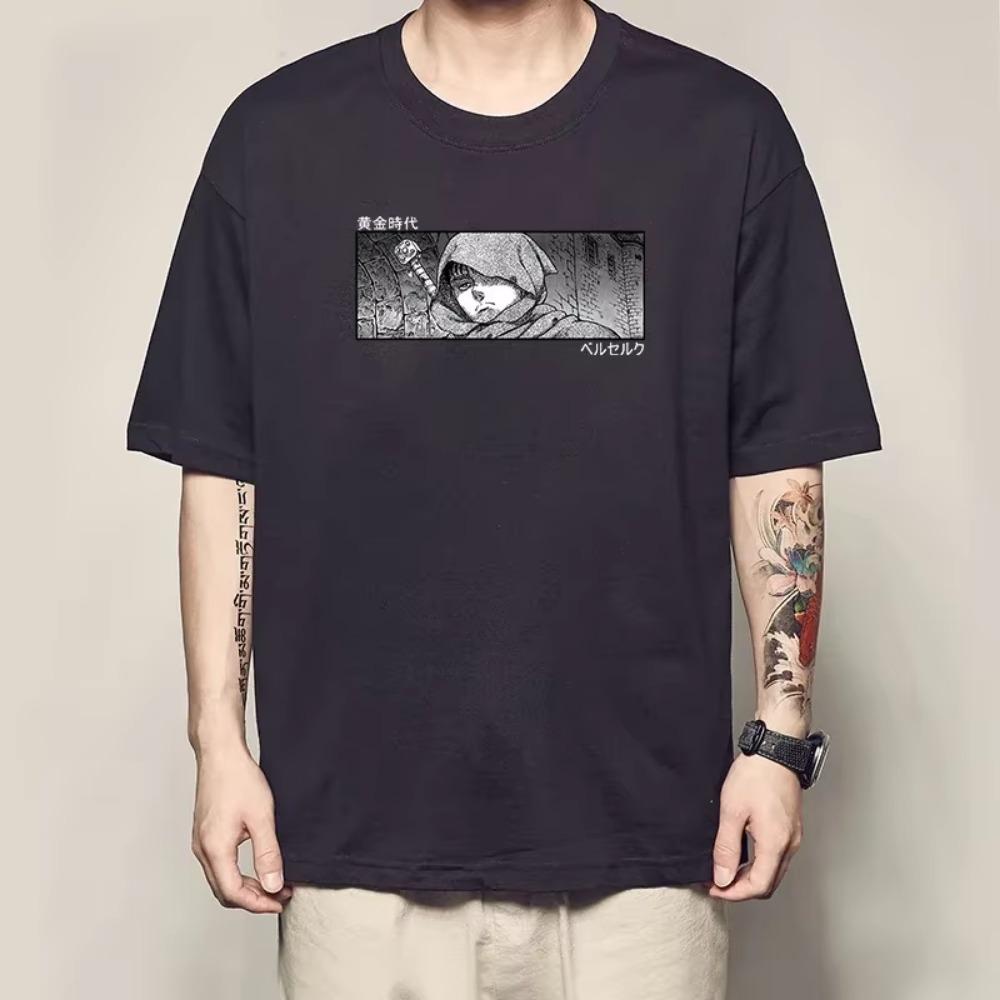 Berserk T Shirts Guts Funny T Shirt Men Cool Manga Graphic T-Shirt Japanese Anime Women Cotton Harajuku Manga Hip Hop Tops Tees