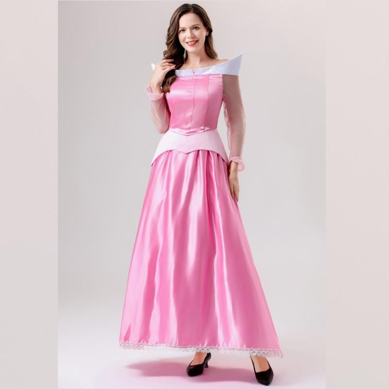 New Adult Ladies Fairy Tale Sleeping Beauty Princess Two-Color Dress Cosplay Costume