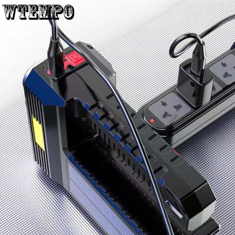 Solar Rechargeable USB Strong Light Flashlight Super Bright Led Flashlight Portable Searchlight Distant Light
