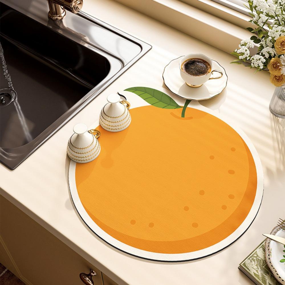 4pcs Soft Diatom Mud Quick-drying Water Absorption Non-slip Washable Pad Household Hand Washing Countertop Pad