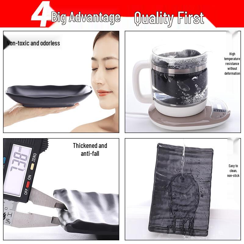 Huahuang Kommerzielle rechteckige Servierplatte aus Melamin