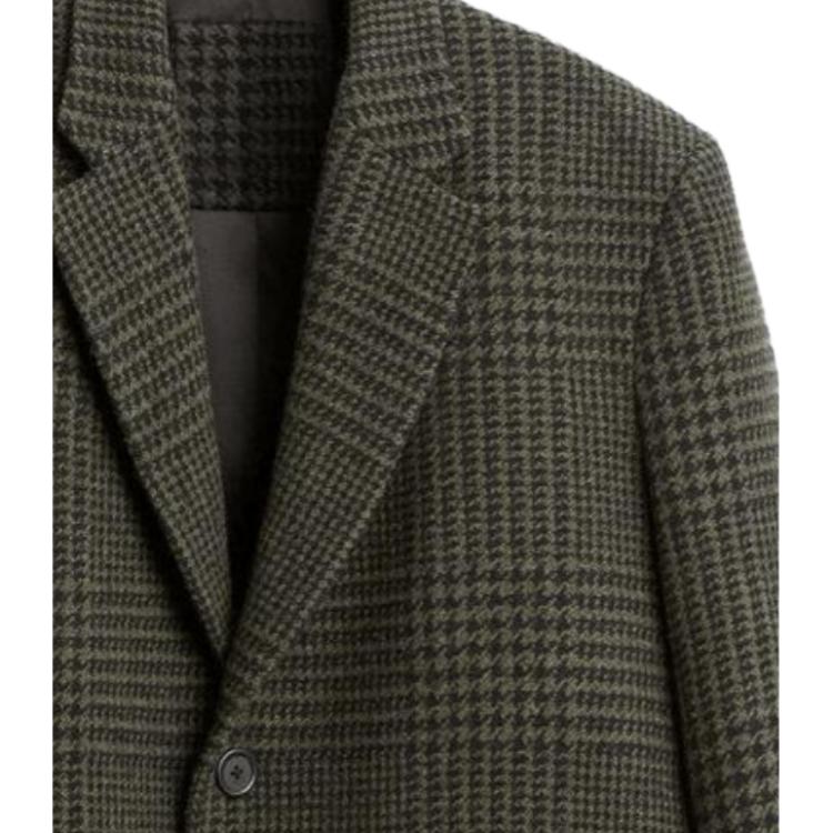 Zara Harry Lambert Collaboration Vintage Plaid Suit Lapel Single-Breasted Long Wool Coat Unisex Coats 06893255207