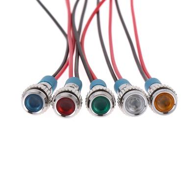 1Pc LED Metal Indicator Light 3V 5V 6V 9V 12V 24V 220V 6mm Pilot Directional Signal Lamp With Wire Car Truck Boat Dashboard Lamp