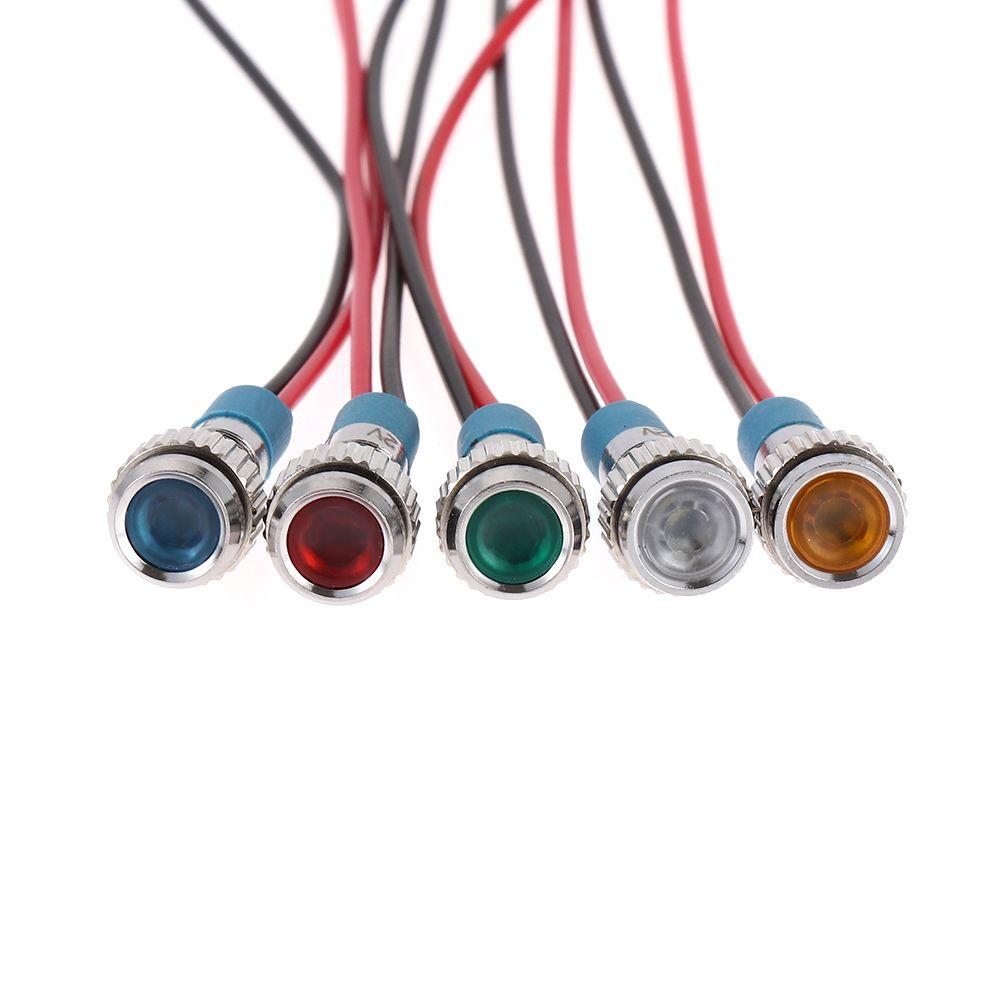 Red Yellow Blue Green White Signal Lamp 6mm LED Metal Indicator Light 3V 5V 6V 9V 12V 24V 220V