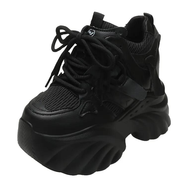 Fashion high-quality 2025 New Women Platform Sneakers Mesh Casual Chunky Shoes Heels Wedges Breathable Height Increasing Shoes Woman