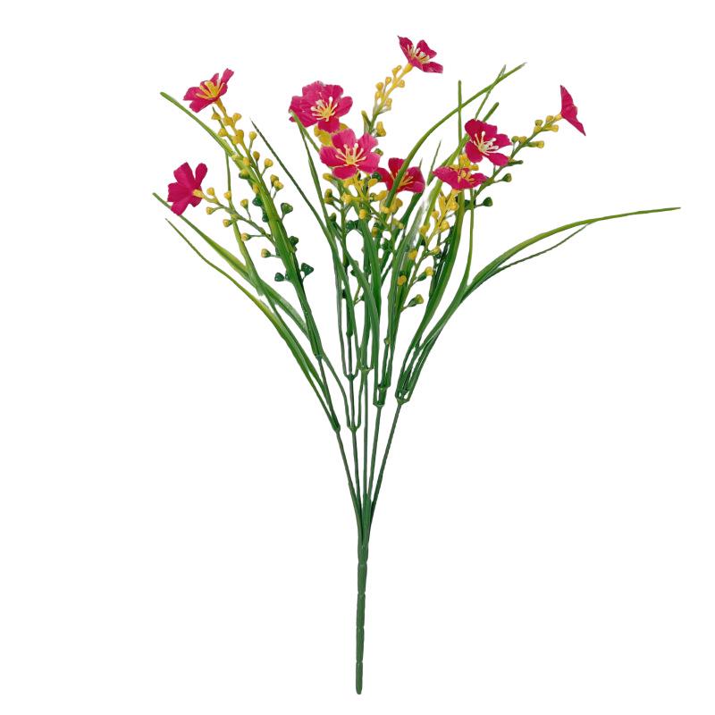 Artificial Spring Grass & Daisies with Fruit for Table, Windowsill, Porch & Outdoor Decor