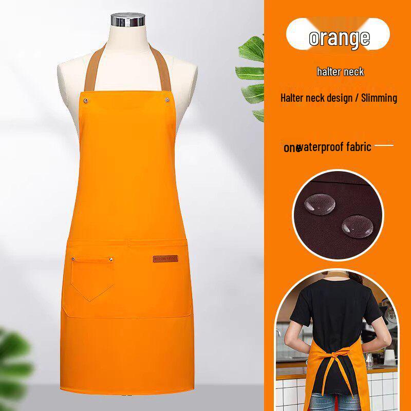 Custom Logo Waterproof Waist Apron for Milk Tea, Hot Pot, and Coffee Shop Staff