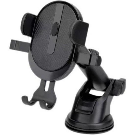 Universal Telescopic Car Phone Holder with Carbon Fiber Texture for Dashboard & Windshield