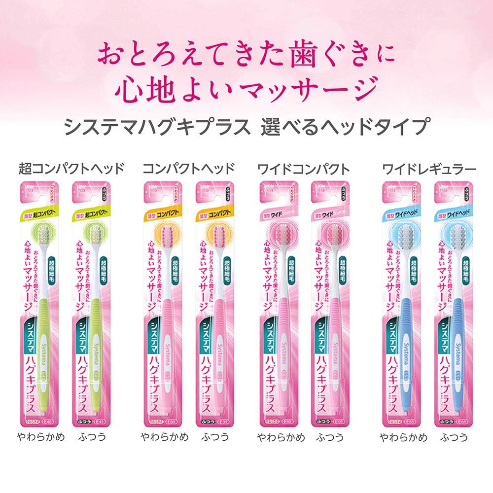 Systema Gum Plus Toothbrush, Ultra Compact, Soft, 6 Brushes + Y-shaped Floss Included