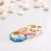 Minimalist Candy Color Enamel Open Rings for Women Ins Style Clear Micro Pave CZ Rings Stacking Adjustable Finger Zircon