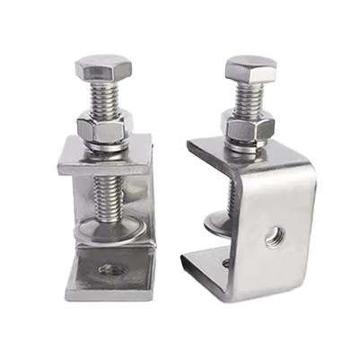 YUANXINWL Suporte de Prateleira com Grampo 30mm de Abertura Larga Aço Inoxidável Ajustável Pequena Mesa de Escrivaninha Banheiro Quarto Grampo C (2, 30MM)