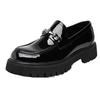 2025 large size shoes, teenagers big head shoes, one-pedal loafers, small thick-soled heightening leather shoes, men's shoes