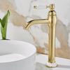 Gold Basin Faucets Antique Bathroom Faucet Hot & Cold Brass Bathroom Sink Faucet Deck Mounted Lavotory Faucet  Mixer Water Tap