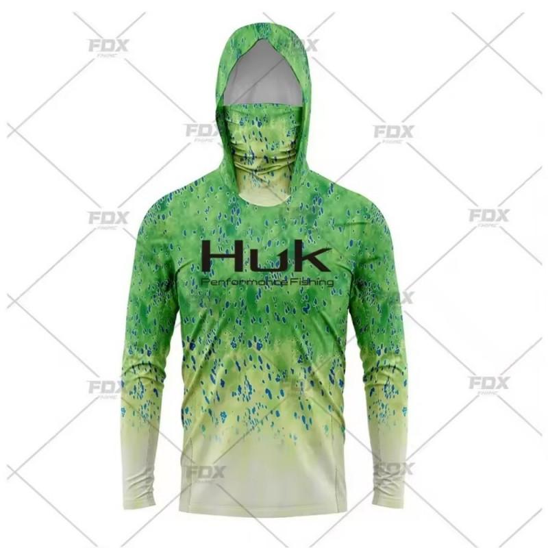 Long Sleeve Hooded Fishing Shirt With Face Cover UV Protection Quick Dry Breathable Bamboo Fiber Outdoor Angling Apparel