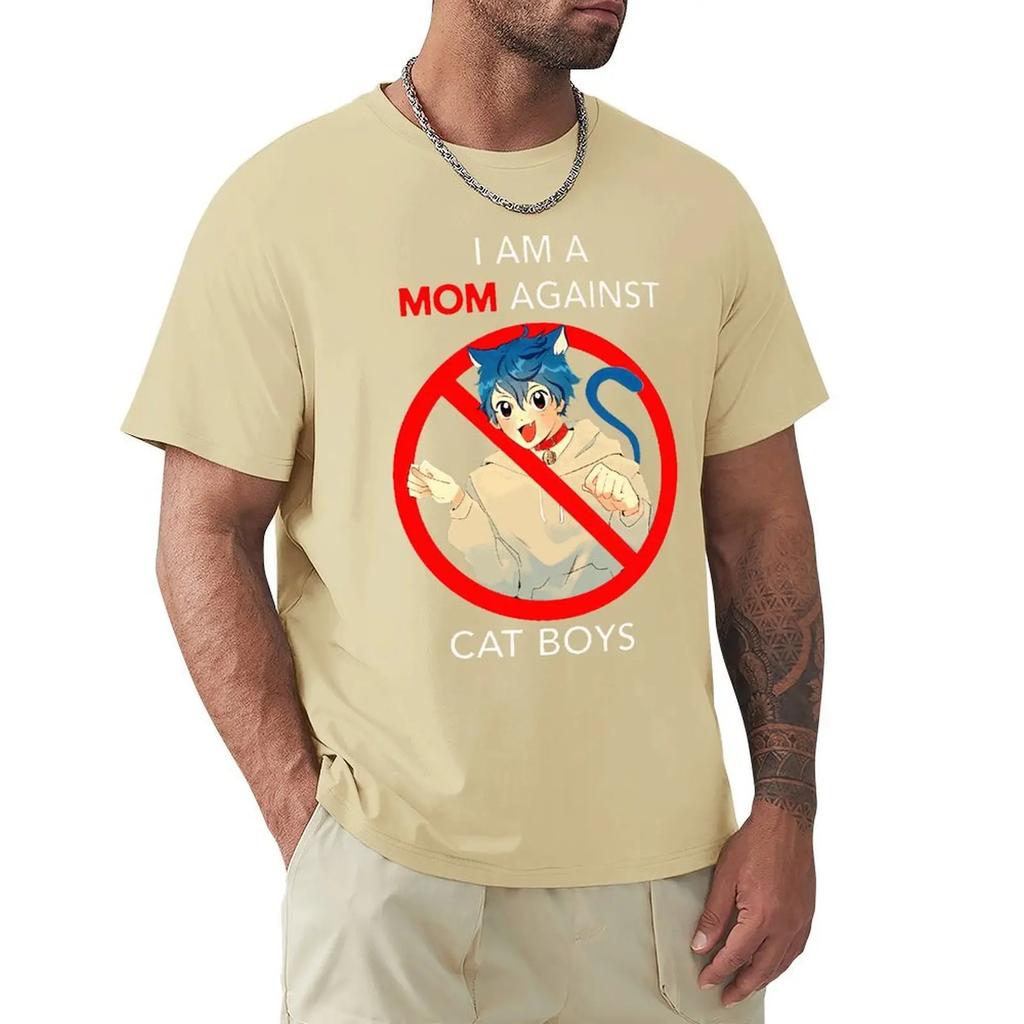 I Am A Mom Against Cat Boys Unisex Kawaii T Shirt Men Women Funny Anime TShirt Adult Cute Classic T-shirts Cotton Womens Top