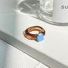 Fashion Simple Inlaid Colorful Zircon Resin Ring Women Sweet Cute Birthday Party Commemorative Jewelry Gift