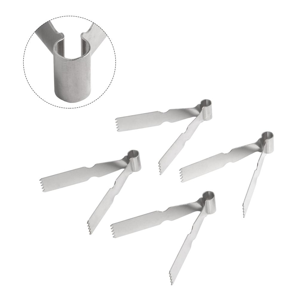 Pastry Tweezers Tongs 4 Pcs Stainless Steel Dough Crimper Tool for Creating Decorative Edges on Pies and Pastries