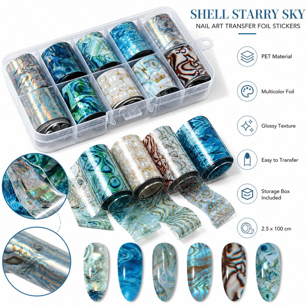 PET Nail Transfer Foil Starry Sky Pattern Nail Art Foil New Nail Foil Stickers Manicure Supplies