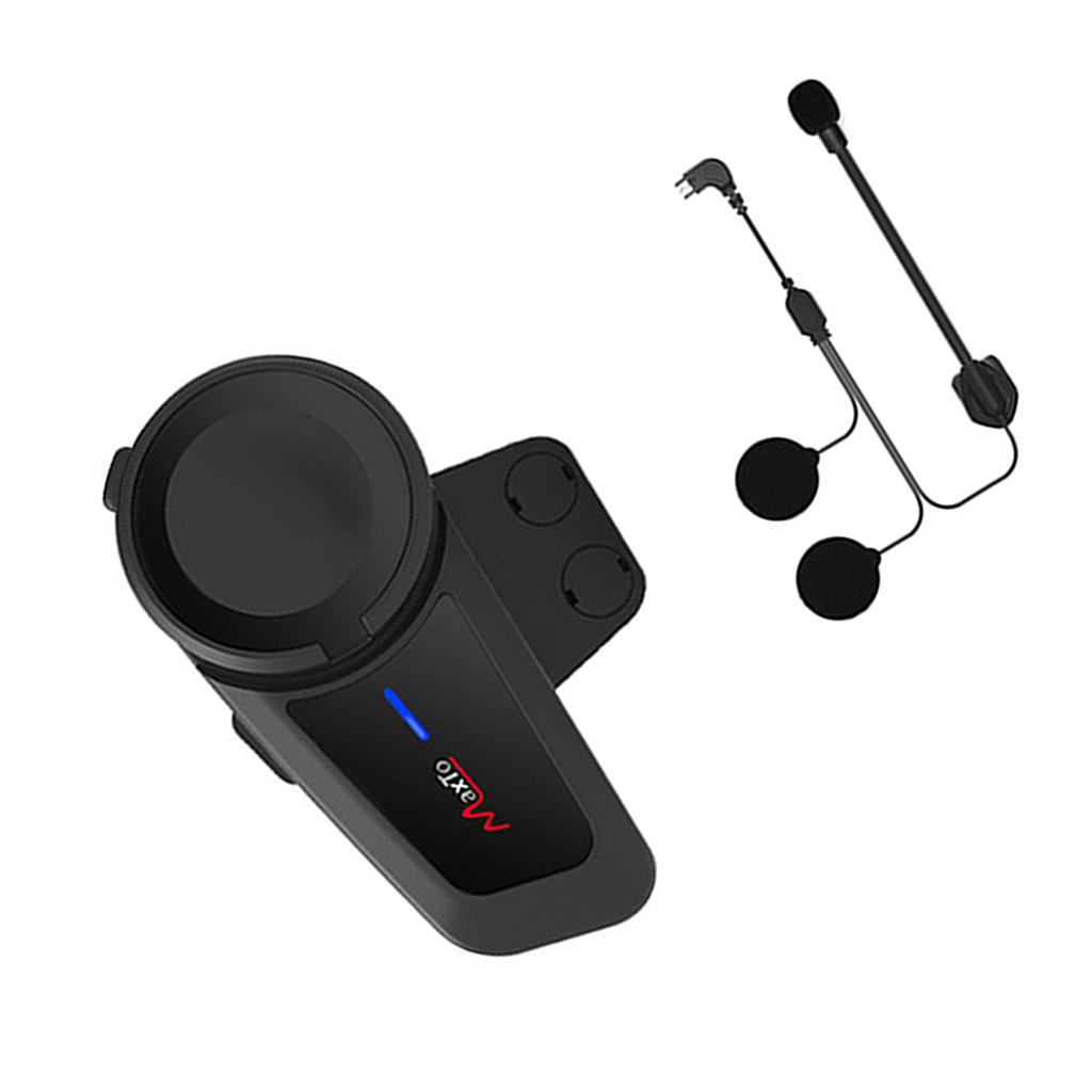 BT Motorcycle Helmet Intercom Water Proof Moto Intercom Headset Replacement for Outdoor Black