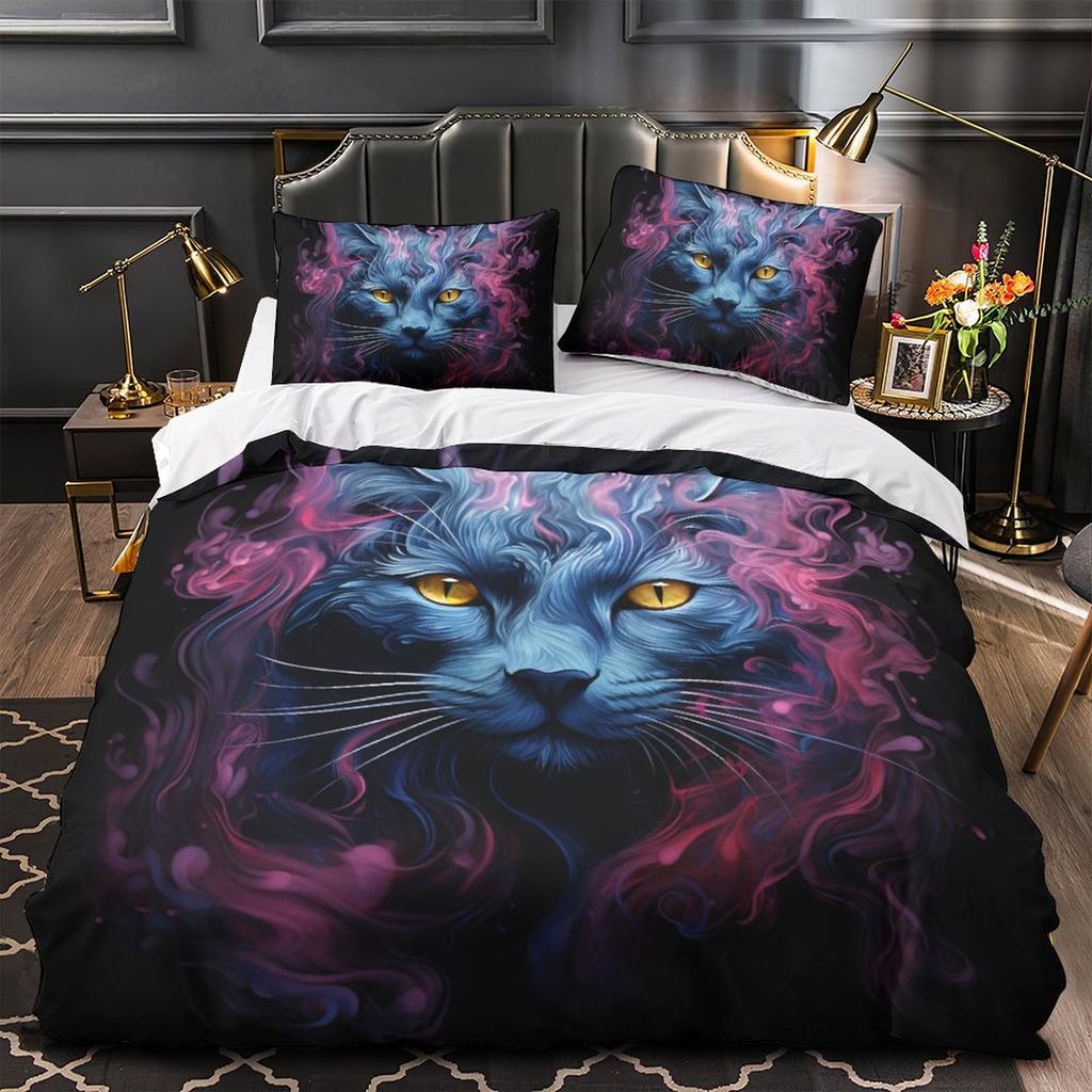 3D Lightweight and Soft Animal Bedding Set, Single Bed, Double Bed, Duvet Cover, Pillowcase, 2/3pcs, Men's Teens, Full Size Cover, Birthday Gift