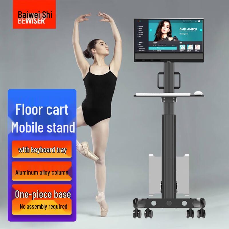 Mobile Adjustable Standing Computer Workstation