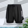 Shorts d'entraînement sportifs double couche pour hommes Short de jogging rayé pour hommes Short de bain Plage