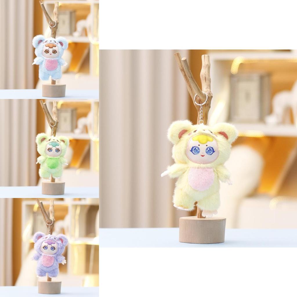 Baby Three Plush Toy Keychain With Super Soft Short Plush For Kids Backpack Decor