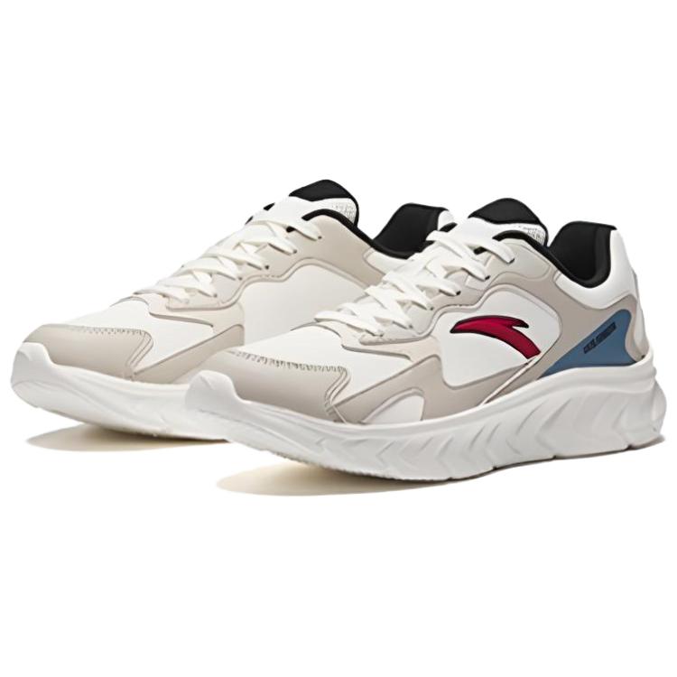 Anta Yunhai Fashion Trend Comfortable Shock Absorption Waterproof Lightweight Low-Top Casual Running Shoes Men Sneaker White Gray 912545503-1