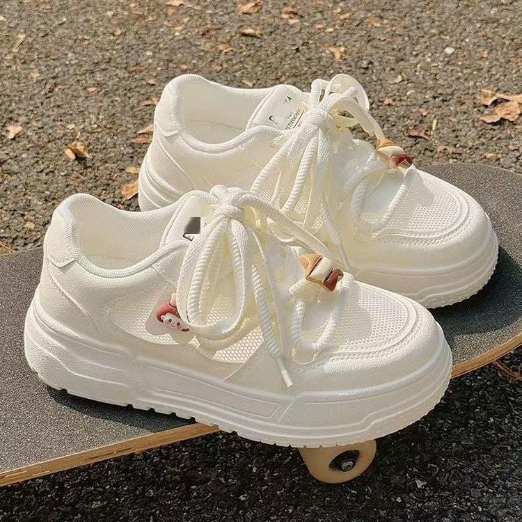 Versatile milk fufu mesh thin shoes women's 2026 spring and summer new niche casual breathable bread thick bottom
