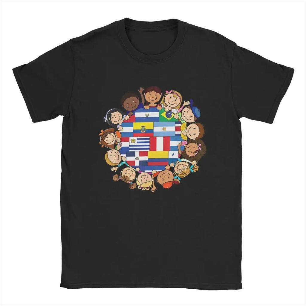 Men T-Shirts Latina Power Women Flowers Unique Cotton Tee Shirt Short Sleeve Hispanic Heritage Month T Shirts merchandise Gift