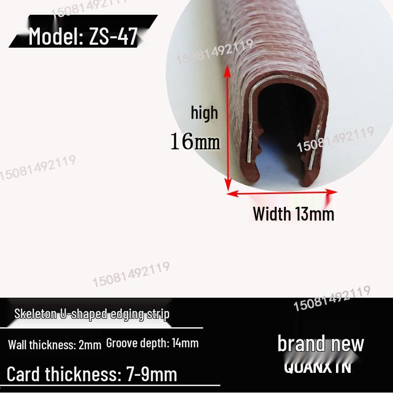 U-Shaped Rubber Edge Banding for Glass and Steel Tiles