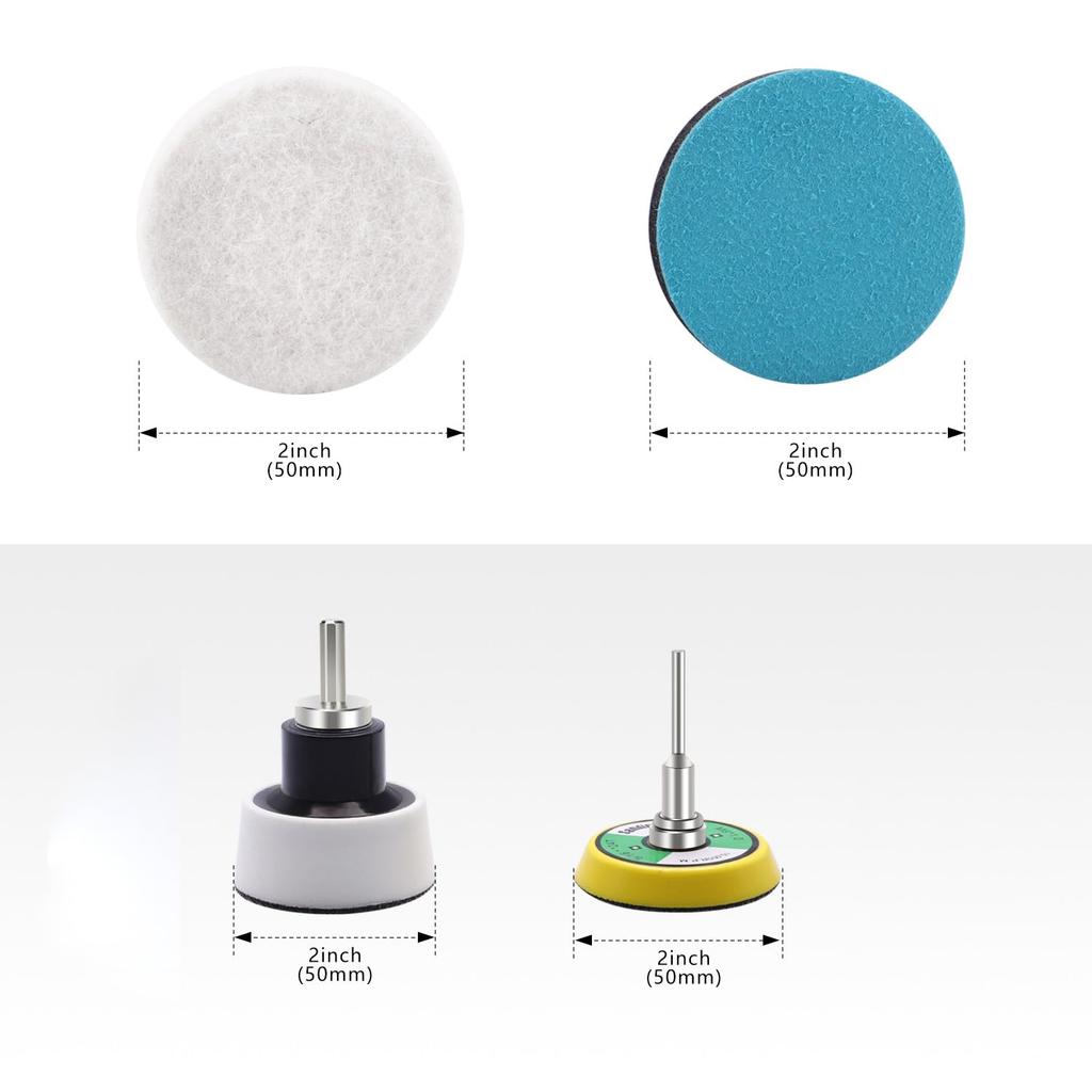2Inch Car Felt Polishing Buffing Pad, 8Pcs Polishing Sanding Discs, Felt Polishing Wheel With Towel, 3Mm Shank Backing Pad For Rotary Tools To Polish