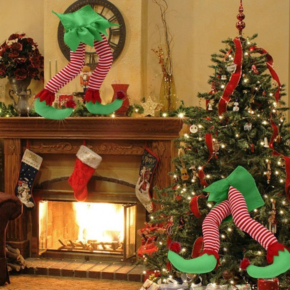 Long-lasting Hanging Ornaments Elf Leg Door Decor Funny Christmas Tree Ornament  Home
