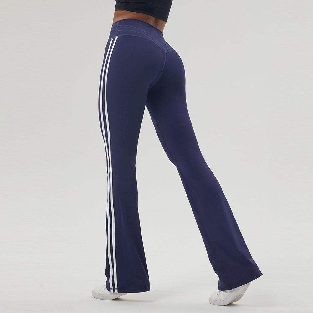 American Style Women's Yoga High Waist Flared Pants Wide Leg Pants Trousers Streetwear Fashion Clothing Striped Jogger Pants Sweatpants