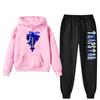 Womens Winter Casual Hooded Sweatshirt Pants Set With Print Loose Fit Streetwear