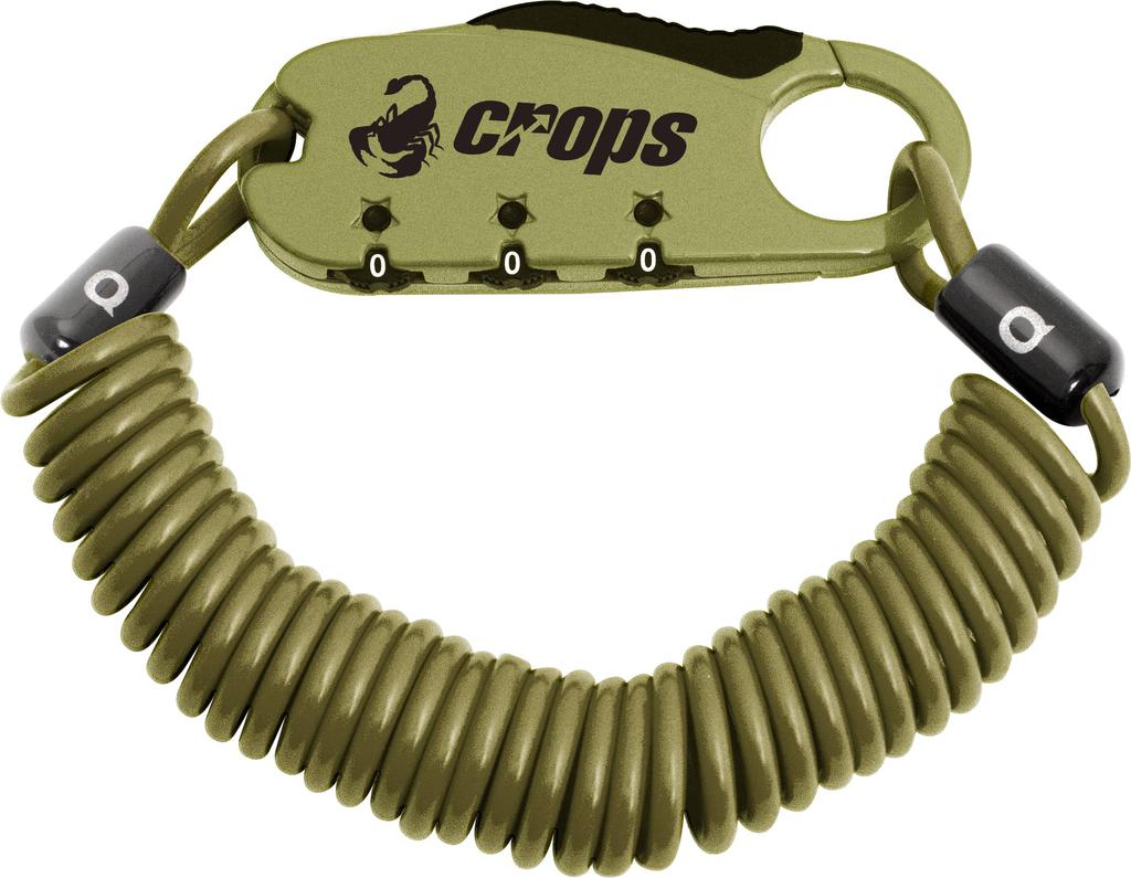 Crops Compact Wire Lock Q3 3mm X 1800mm, 3-Digit Dial, CP-SPD08-33 (Gravel Green)
