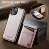 For iPhone 15 Plus Case AUTSPACE A12 Leather Phone Case with Detachable Card Bag