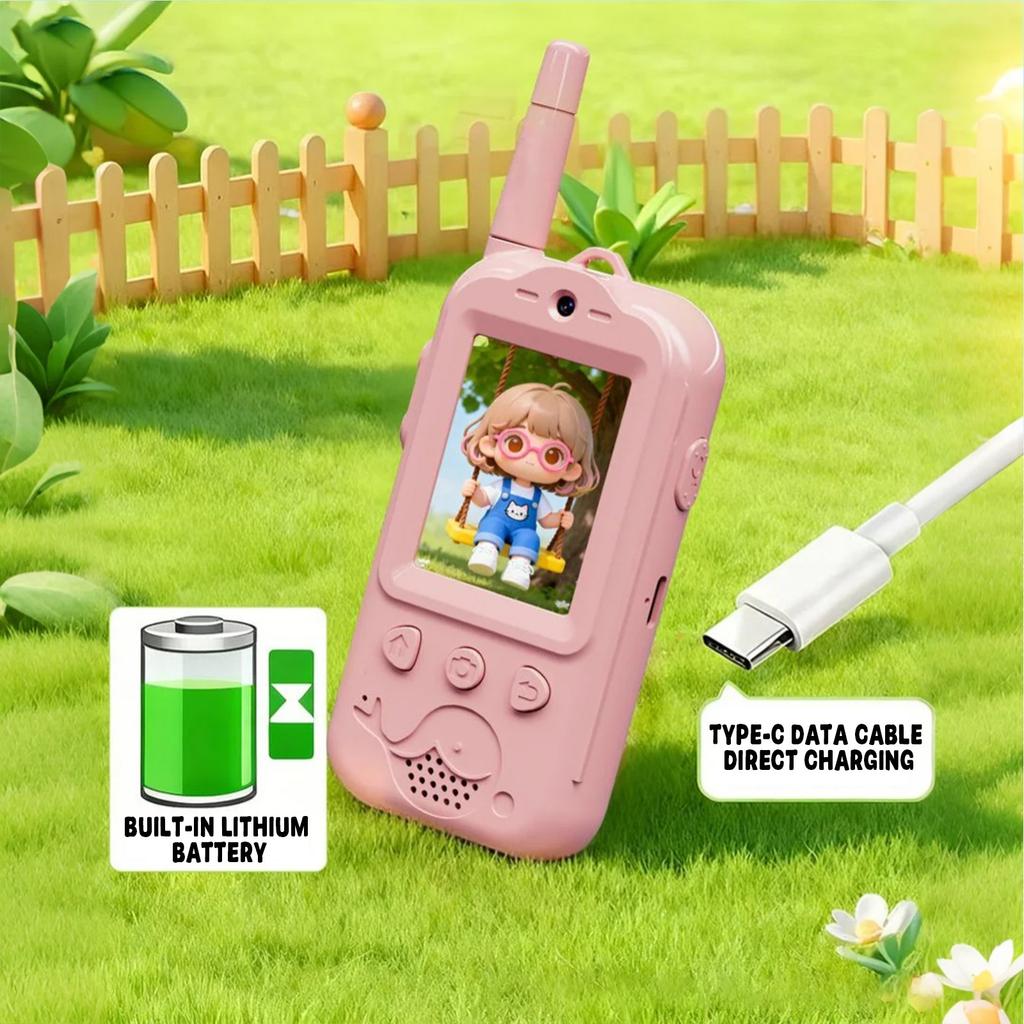 Video Walkie Talkies For Kids, 2 Pack Rechargeable Kids Video Walkie Talkies With Camera, Walkie Talkie For Indoor Outdoor Games, Camping
