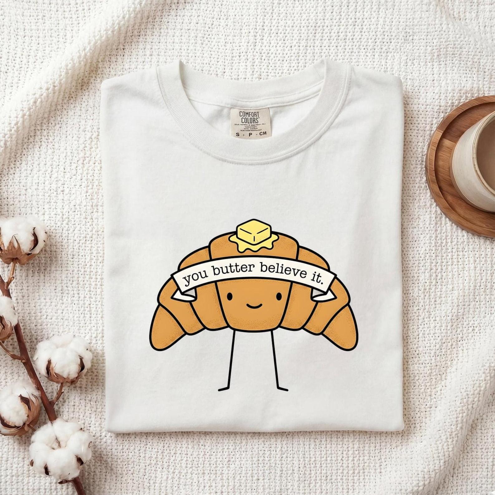 Croissant Mascot Shirt Desserts Meals Gift Women Chibi Tee Croissant T-Shirt Pastry Fan Cartoon Tshirt Breakfast Graphic Animation Dairy 3XL