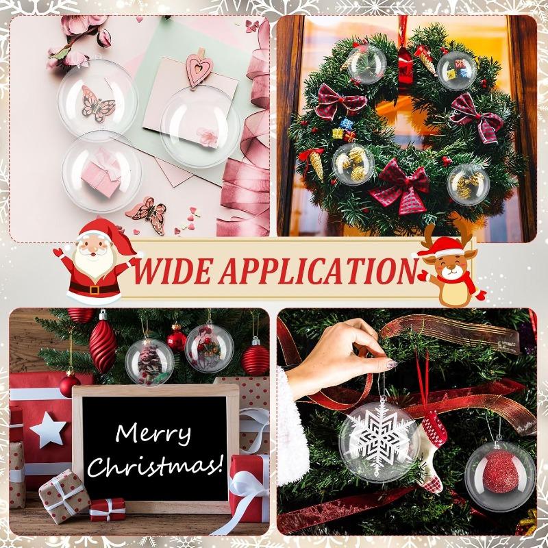 Christmas Transparent Balls Hanging Pendants for Xmas Tree Plastic Hollow Ball Ornaments Wedding Party Home Decoration Supplies