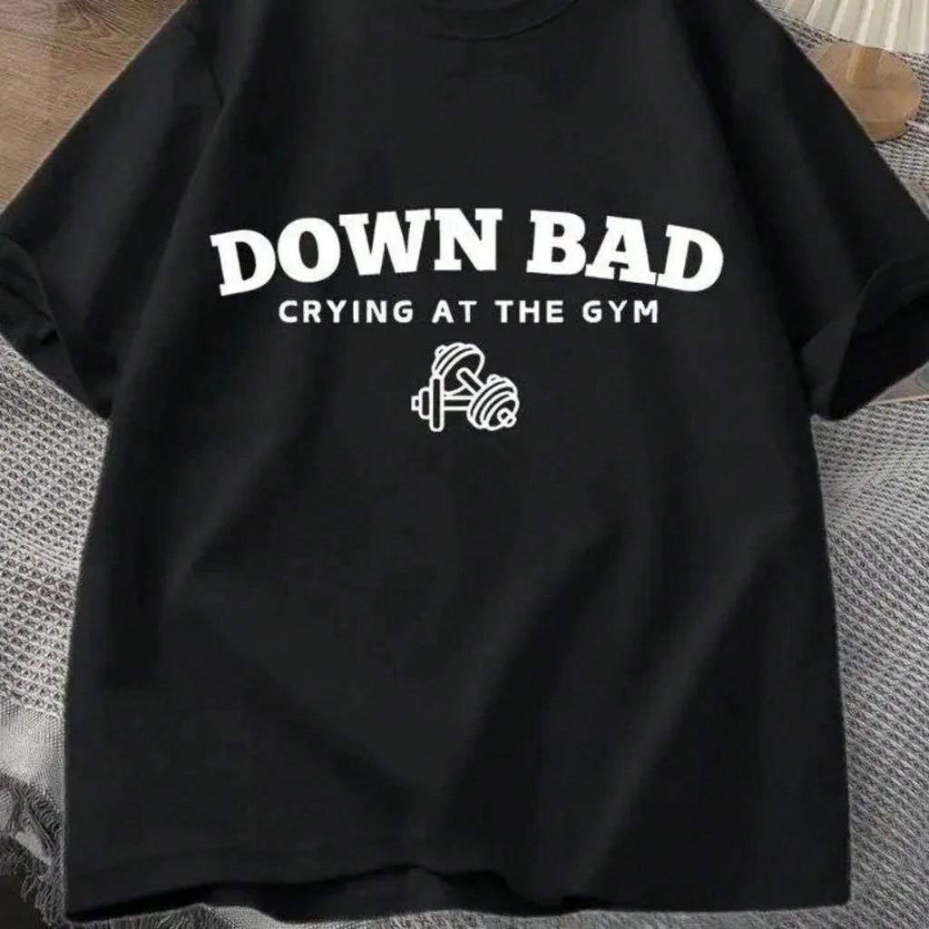 2024 Tortured Poets Tshirt Down Bad Crying At The Gym Graphic T Shirts Women Summer Workout T Shirt Short Sleeve Tees