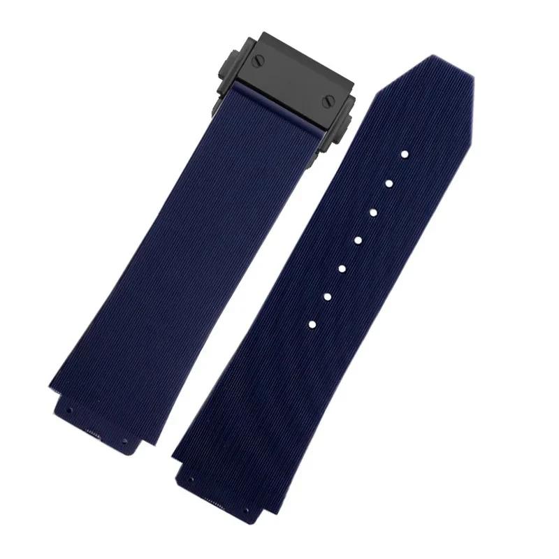 Für HUBLOT BIG BANG Silikon 26mm*19mm 25mm*17mm Wasserdichtes Herren-Uhrenarmband Kette Gummi-Uhrenarmband Kette Band