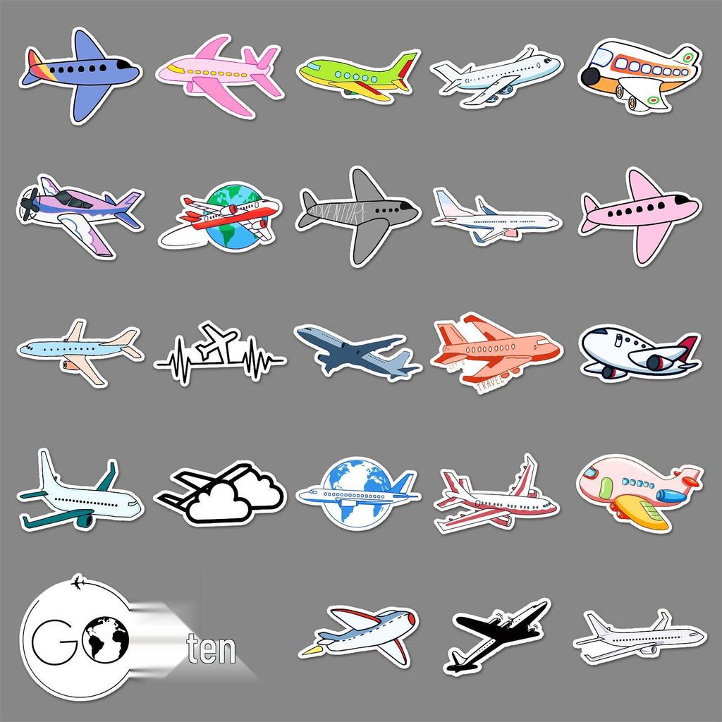 101 Personalized Cartoon Aircraft Graffiti Stickers: Creative Decorations for Kids' Water Bottles, Phone Cases, and Toys