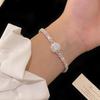 Buntes rundes Zirkon rosa Stretch-Armband für Damen Leichter Luxus Exquisiter Nischen-Handschmuck