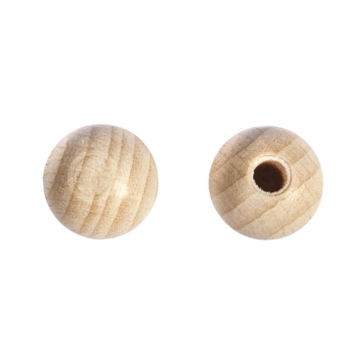 Boules en bois ø 18 mm - demi-percées - 10 pièces - Rayher Beige