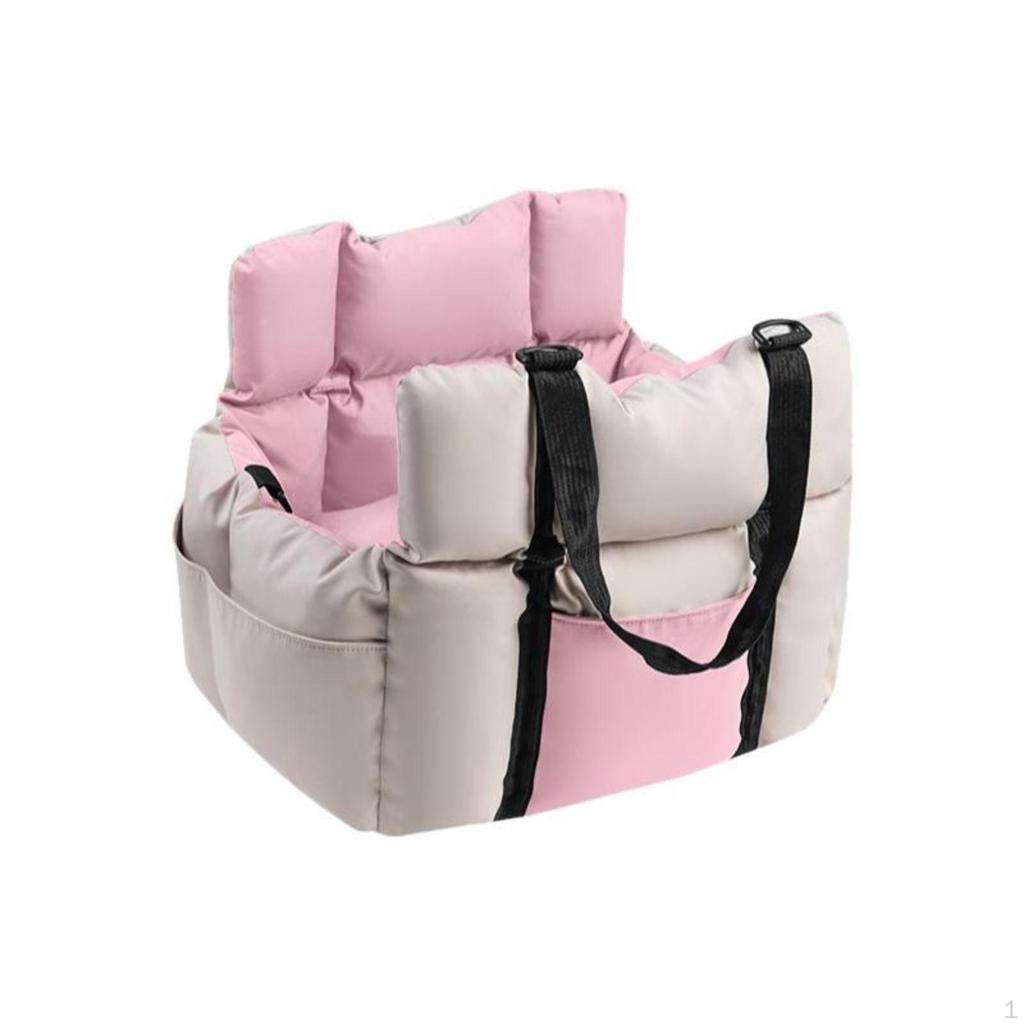 Dog car seat, safety booster, comfort pad, portable pet carrier Beige+Coffee Standard