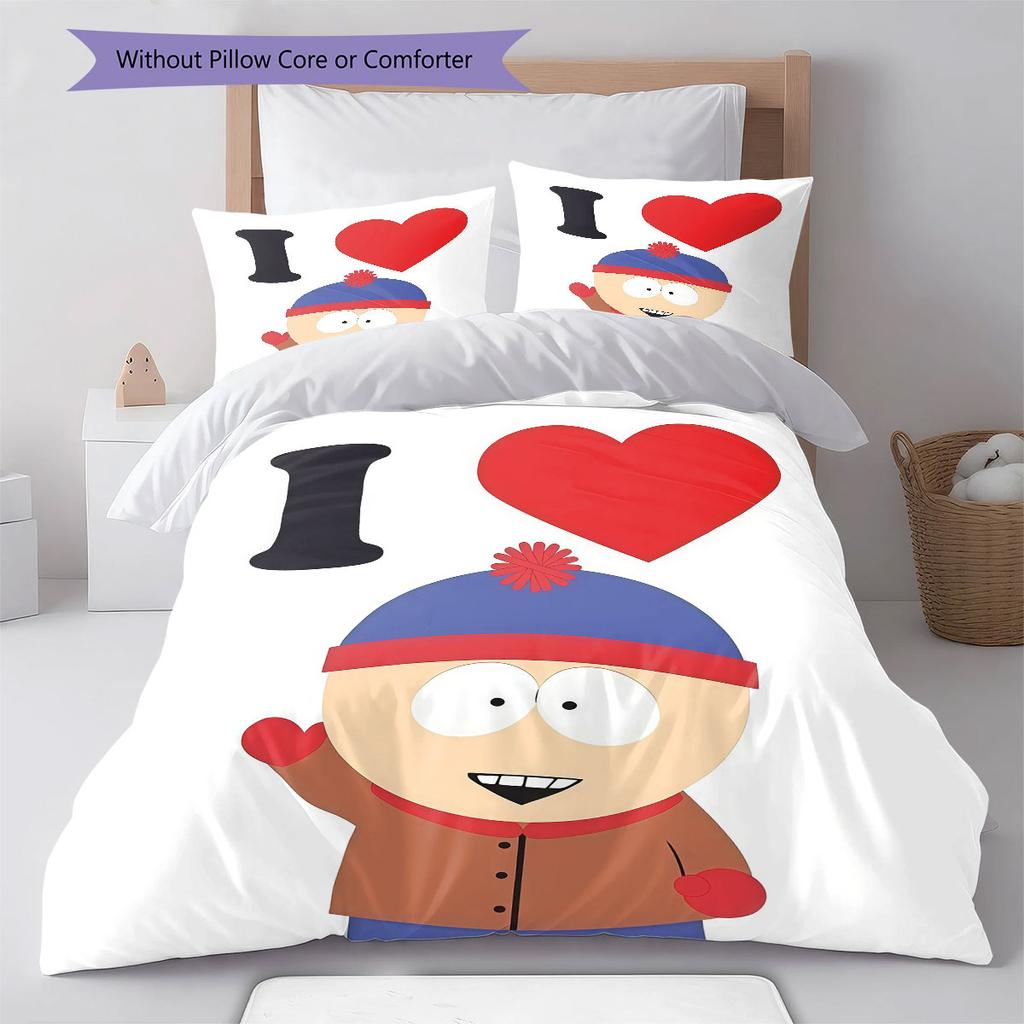 Stan South Park Pattern Bedding Home Decoration Birthday Gift ( 1 Duvet Cover + 2 Pillowcase, Without Core),fan Merchandise.