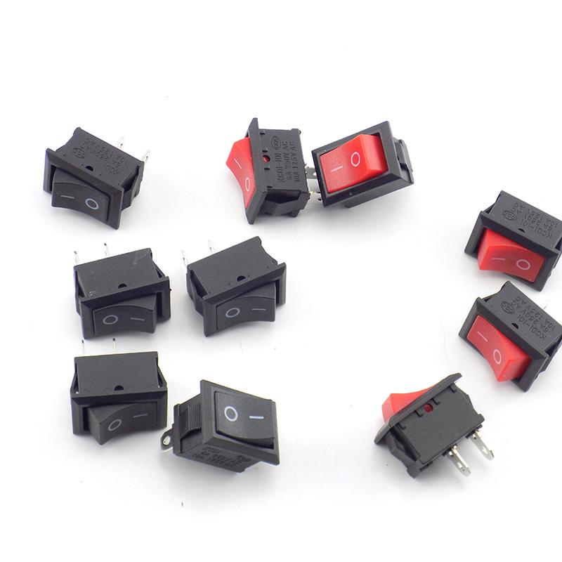 5pcs 2 pinos liga-desliga barco interruptor de balanço push 6A/250VAC 10A 125VAC 15*21mm botão para painel de carro caminhão RV ATV casa