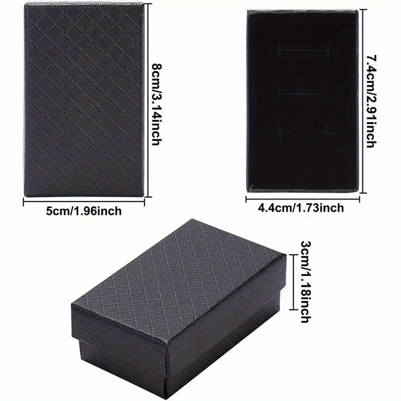 24-piece Set of Exquisite Black Diamond Pattern Jewellery Packaging Boxes - Perfect Square Gift Boxes for Gifting Jewellery